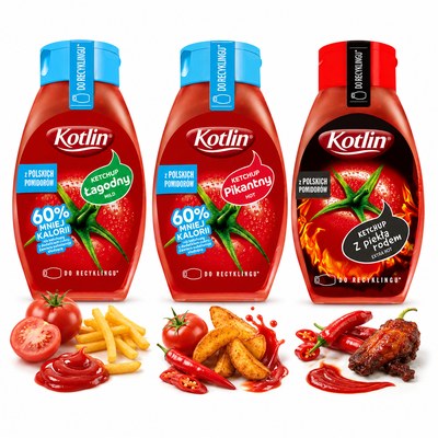 Kotlin KETCHUP 60% MNIEJ KALORII ŁAGODNY i PIKANTNY + Z