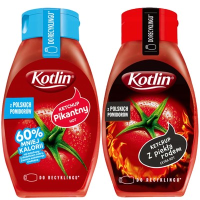 Kotlin KETCHUP 60% MNIEJ KALORII PIKANTNY 410g + Z PIEKŁA