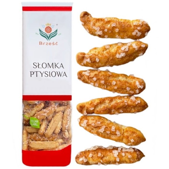 Brześć SŁOMKA PTYSIOWA Z CUKREM przekąska 200g 0,2KG KRÓTKA