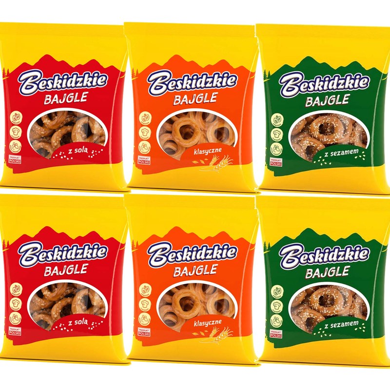 6x BESKIDZKIE BAJGLE KLASYCZNE + Z SEZAMEM + Z SOLĄ mix