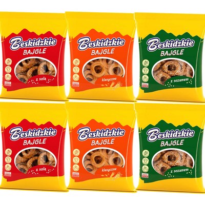 6x BESKIDZKIE BAJGLE KLASYCZNE + Z SEZAMEM + Z SOLĄ mix