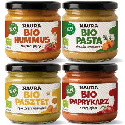 NAURA WEGAŃSKA PASTA pasty DO PIECZYWA hummus paprykarz