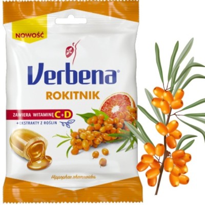 Verbena ZIOŁOWE cukierki ROKITNIK + WITAMINA C i D 60g