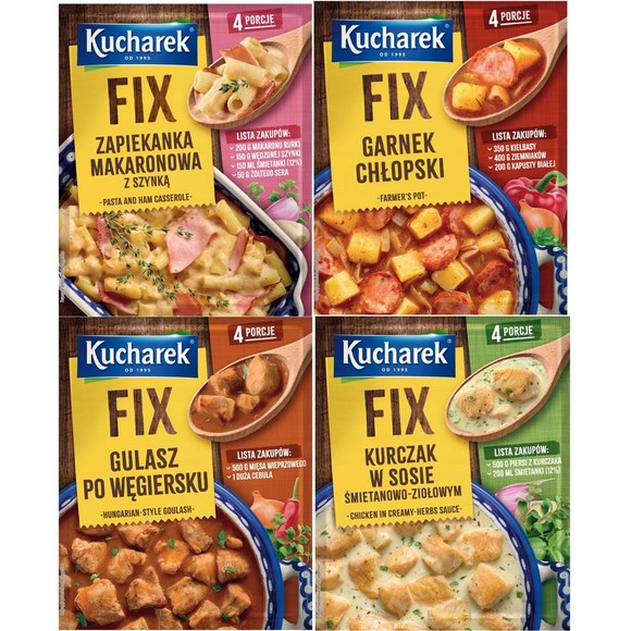 Kucharek FIX mix 4 GARNEK CHŁOPSKI ZAPIEKANKA KURCZAK i