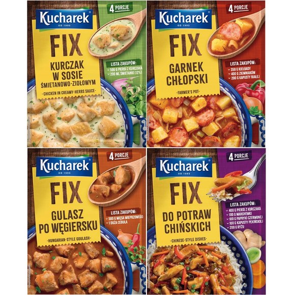 Kucharek FIX mix 4 GARNEK CHŁOSPKI GULASZ WĘG DANIA