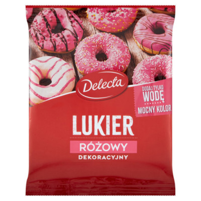Delecta LUKIER DEKORACYJNY RÓŻOWY RÓŻ do wypieków ciast deserów tortów 80g