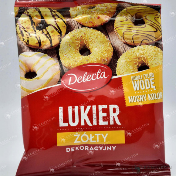 Delecta LUKIER DEKORACYJNY ŻÓŁTY do dekoracji ciast tortów deserów 80g