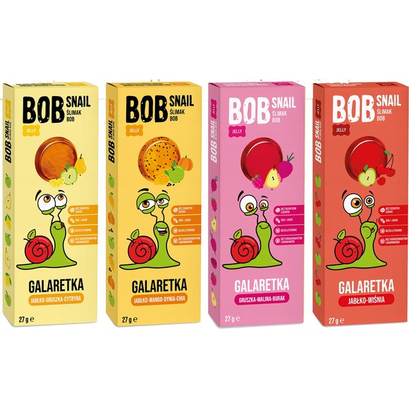 BOB SNAIL JELLY GALARETKA mix smaków MANGO GRUSZKA WIŚNIA