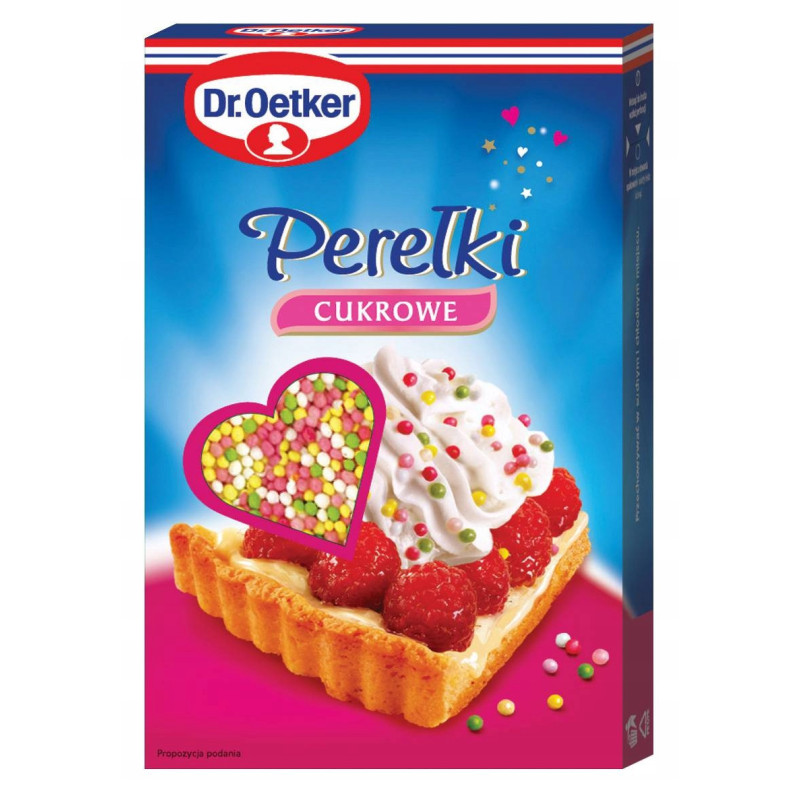 PEREŁKI CUKROWE DEKORACJA do ciast deserów lodów pierniczków 80g DR.OETKER