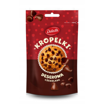 POSYPKA KROPELKI CZEKOLADA DESEROWA Gorzka DEKORACJA DO CIAST DESERÓW 80g