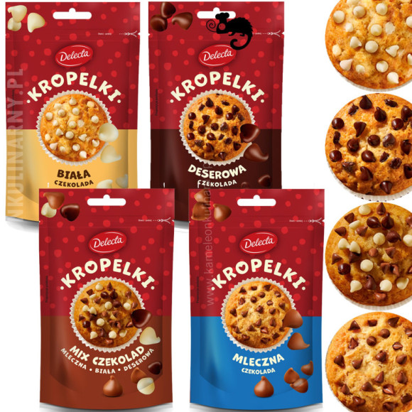 POSYPKA KROPELKI MIX CZEKOLAD + BIAŁA + MLECZNA + DESEROWA mix 4 DELECTA POSYPKA KROPELKI MIX CZEKOLAD + BIAŁA + MLECZNA + DESEROWA mix 4 DELECTA