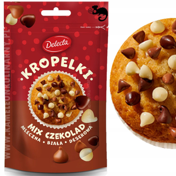 POSYPKA KROPELKI MIX CZEKOLAD + BIAŁA + MLECZNA + DESEROWA mix 4 DELECTA POSYPKA KROPELKI MIX CZEKOLAD + BIAŁA + MLECZNA + DESEROWA mix 4 DELECTA