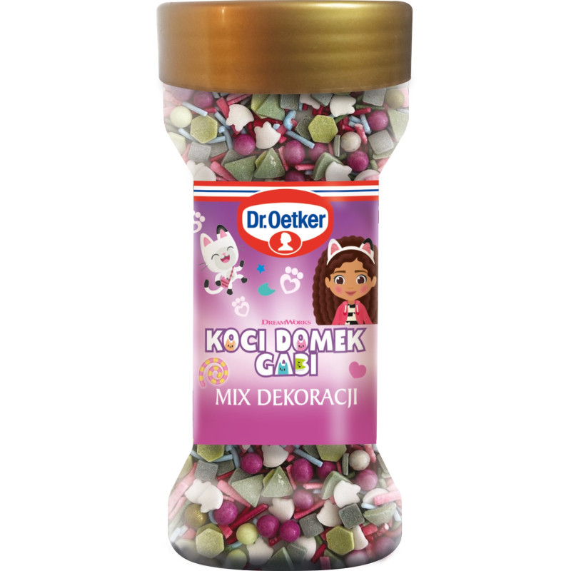 POSYPKA PEREŁKI Mix DEKORACJI DO CIAST KOCI DOMEK GABI 48g DR.OETKER