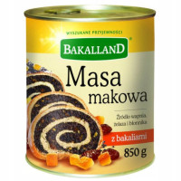 BAKALLAND MASA MAKOWA Z BAKALIAMI DO CIAST I DESERÓW puszka 850g 0,85KG