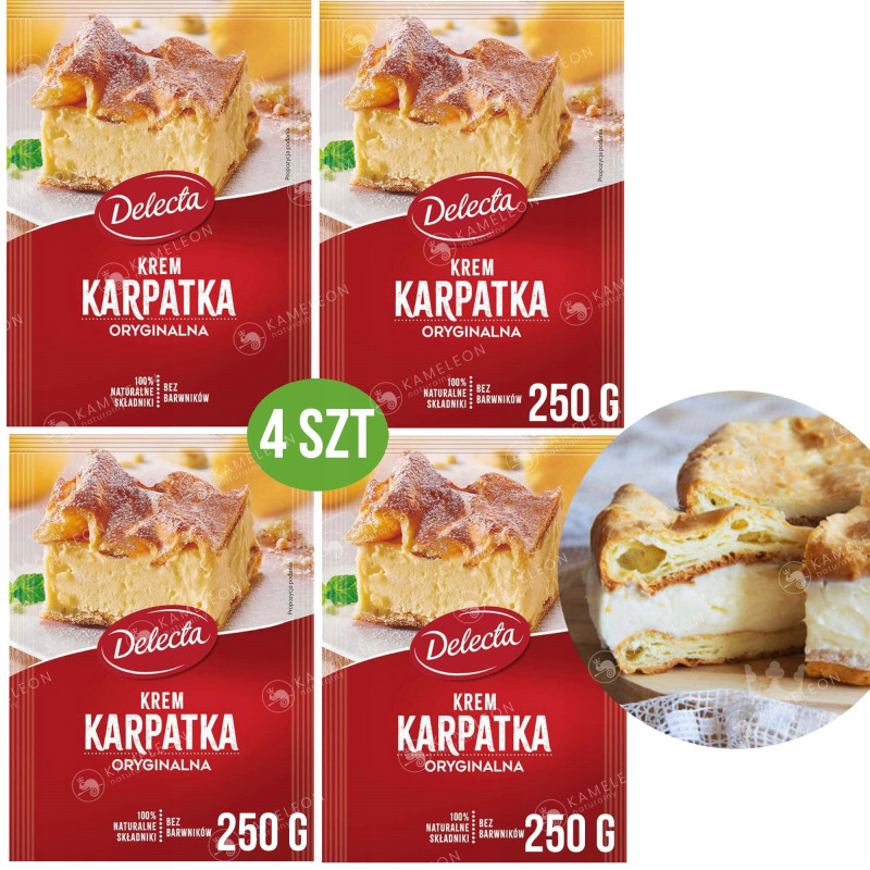 Delecta KREM KARPATKA ORYGINALNA do ciast 4szt 1kg naturalne składniki
