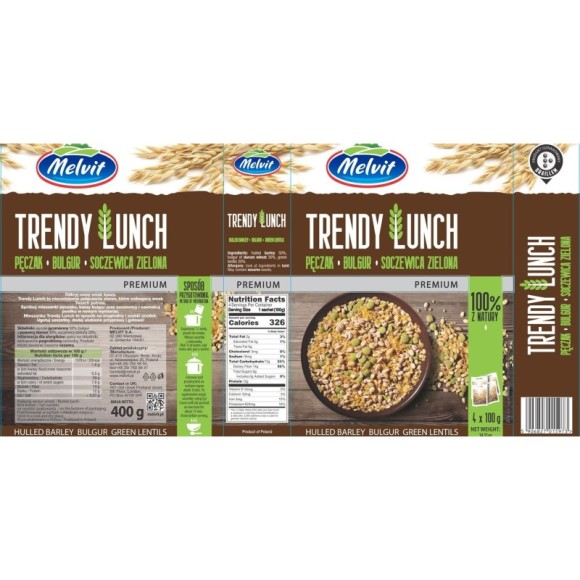 Melvit TRENDY LUNCH Kasza PĘCZAK BULGUR SOCZEWICA ZIELONA