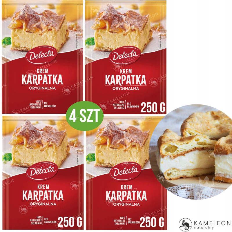 Delecta KREM KARPATKA ORYGINALNA do ciast 4szt 1kg naturalne składniki