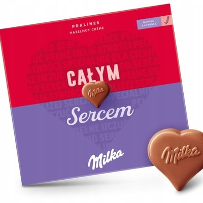 Milka BOMBONIERKA I LOVE HAZELNUTS czekoladki seruszka 110G