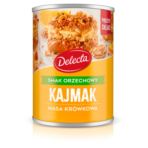 KAJMAK GOTOWA MASA KRÓWKOWA Delecta ORZECHOWA SMAK ORZECHOWY 400g 0,4KG KAJMAK GOTOWA MASA KRÓWKOWA Delecta ORZECHOWA SMAK ORZECHOWY 400g 0,4KG