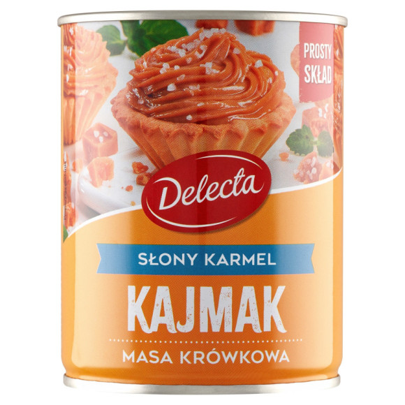 KAJMAK MASA KRÓWKOWA do ciasta tortu deseru SŁONY KARMEL Delecta 400g 0,4KG KAJMAK MASA KRÓWKOWA do ciasta tortu deseru SŁONY KARMEL Delecta 400g 0,4KG