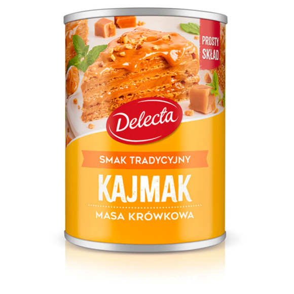 KAJMAK MASA KRÓWKOWA o smaku TRADYCYJNYM TRADYCYJNA Delecta 400g 0,4KG KAJMAK MASA KRÓWKOWA o smaku TRADYCYJNYM TRADYCYJNA Delecta 400g 0,4KG