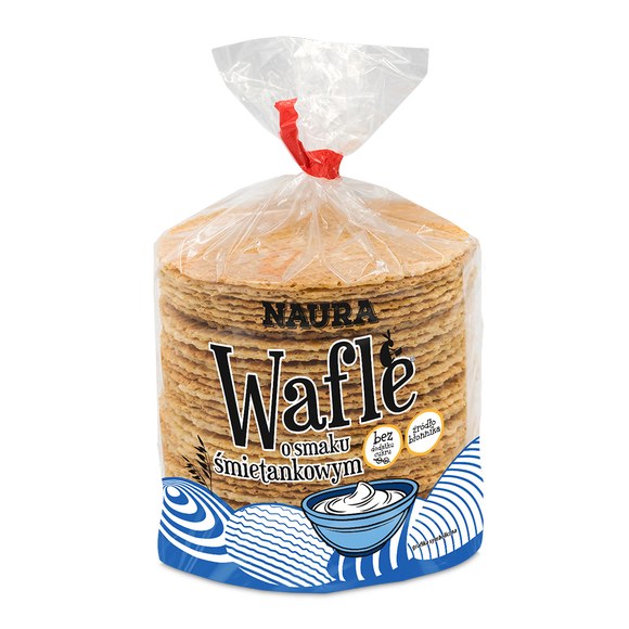 Naura WAFLE O SMAKU ŚMIETANKOWYM BEZ DODATKU CUKRU 100g