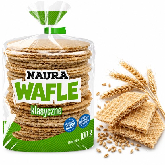 Naura WAFLE KLASYCZNE BEZ DODATKU CUKRU wysoka zawartość