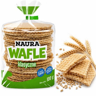 Naura WAFLE KLASYCZNE BEZ DODATKU CUKRU wysoka zawartość