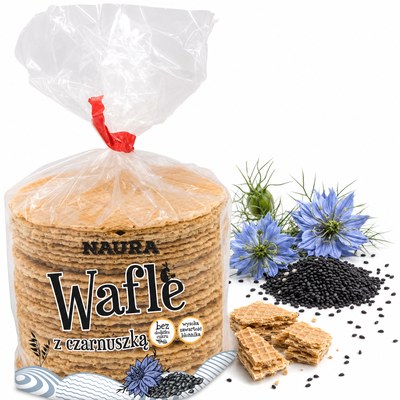 Naura WAFLE Z CZARNUSZKĄ BEZ DODATKU CUKRU wysoka zawartość