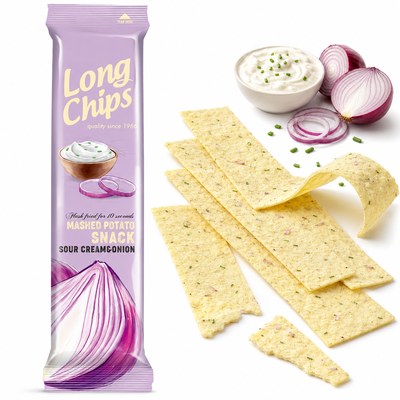 Long Chips CHIPSY ZIEMNIACZANE ŚMIETANKA Z CEBULKĄ EXTRA