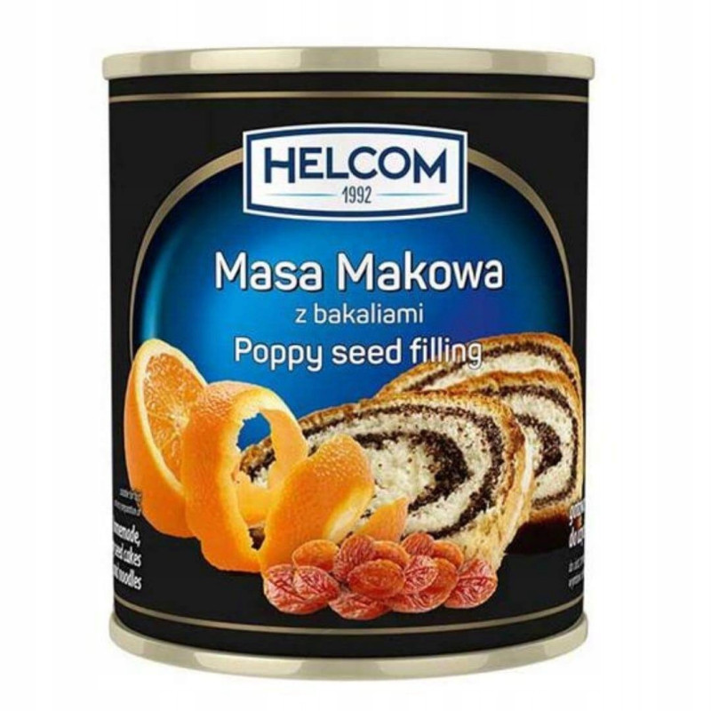 MASA MAKOWA Z BAKALIAMI DO MAKOWCA CIAST DESERÓW TORTÓW 850g puszka HELCOM
