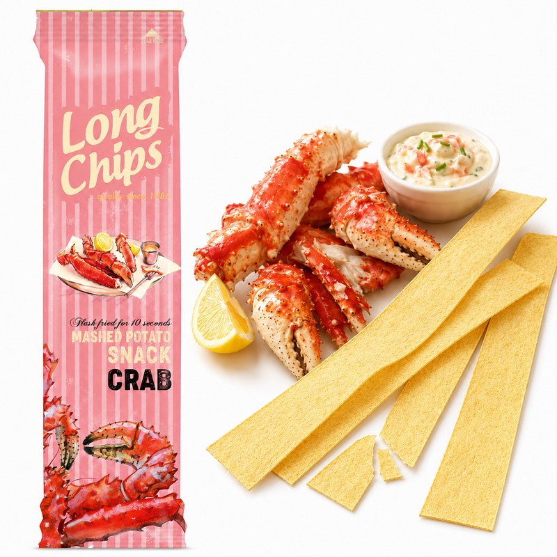 Long Chips CHIPSY KRABOWE o smaku KRABA krucha przekąska 75G