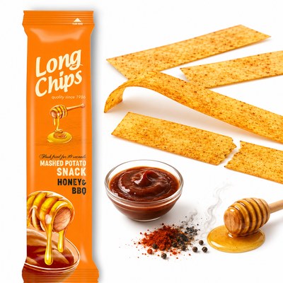 Long Chips CHIPSY smak MIÓD I BBQ krucha przekąska 75G