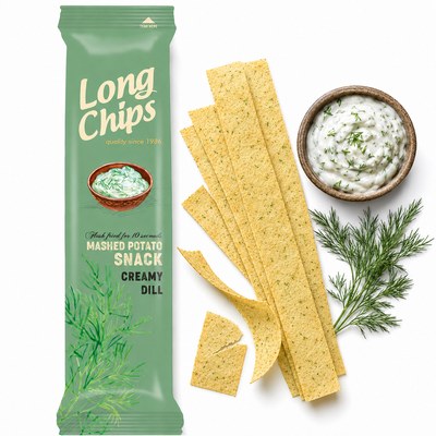 Long Chips CHIPSY smak KWAŚNA ŚMIETANA Z KOPERKIEM 75G