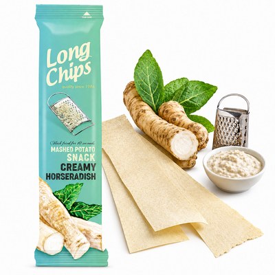 Long Chips CHIPSY CHRZANOWE smak CHRZANU EXTRA CIENKIE