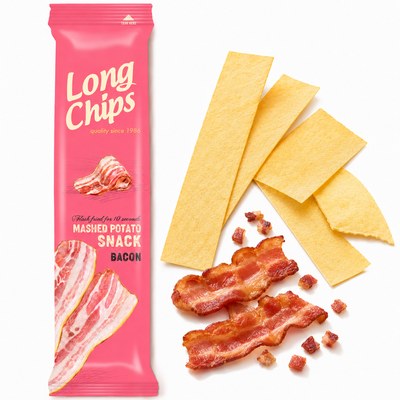 Long Chips CHIPSY ZIEMNIACZANE BEKON smak BEKONU EXTRA