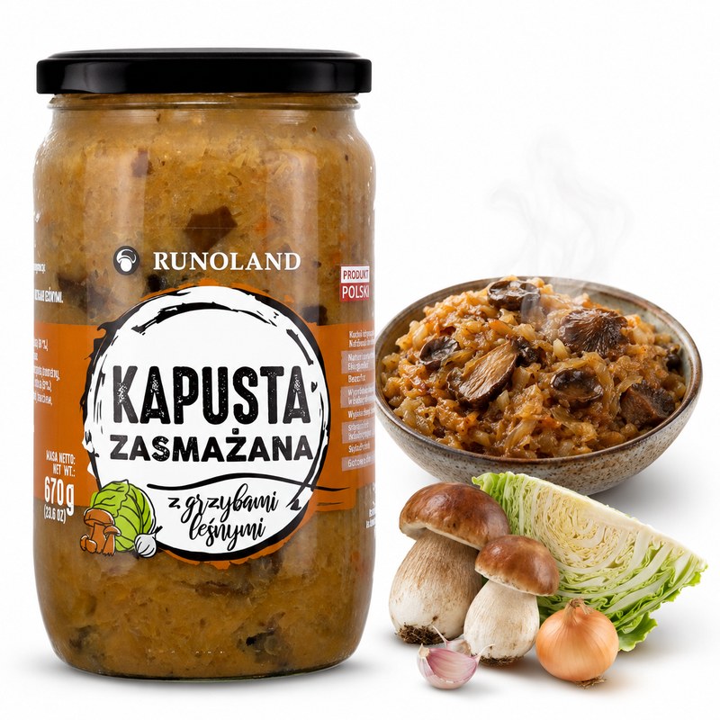 Runoland KAPUSTA ZASMAŻANA z GRZYBAMI LEŚNYMI 670g