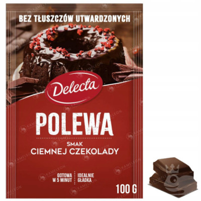 POLEWA CZEKOLADOWA do CIAST TORTÓW ciemna czekolada 100g 0,1KG DELECTA