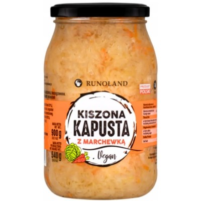 Runoland KAPUSTA KISZONA Z MARCHEWKĄ vegan  kiszonka z