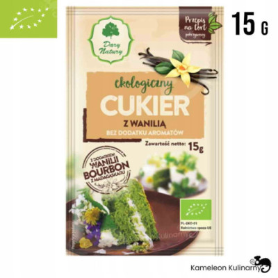 DARY NATURY ekologiczny CUKIER Z WANILIĄ BURBOŃSKĄ wanilia burbońska 15G