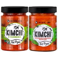 Runoland KIMCHI HOT VEGAN TRADYCYJNE i z OGÓRKIEM 2szt MIX