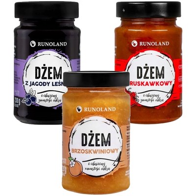 Runoland DŻEM zestaw 3szt z JAGODY LEŚNEJ TRUSKAWKOWY