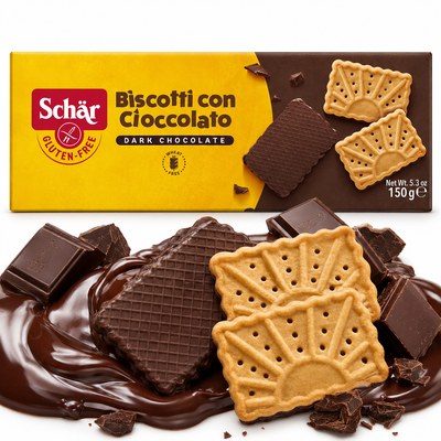 Schar HERBATNIKI W GORZKIEJ CZEKOLADZIE BISCOTTI CON