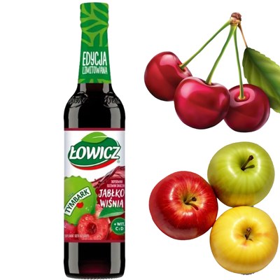 Łowicz WITAMINY SYROP JABŁKO-WIŚNIA Tymbark 400ML