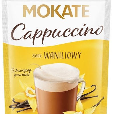 Mokate kawa CAPPUCCINO smaku WANILIOWYM waniliowe z PIANKĄ