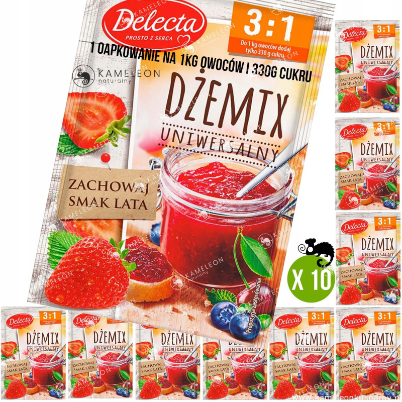 DELECTA DŻEMIX dżemofixUNIWERSALNY 3:1 x10 NA 10KG OWOCÓW na dżem przetwory