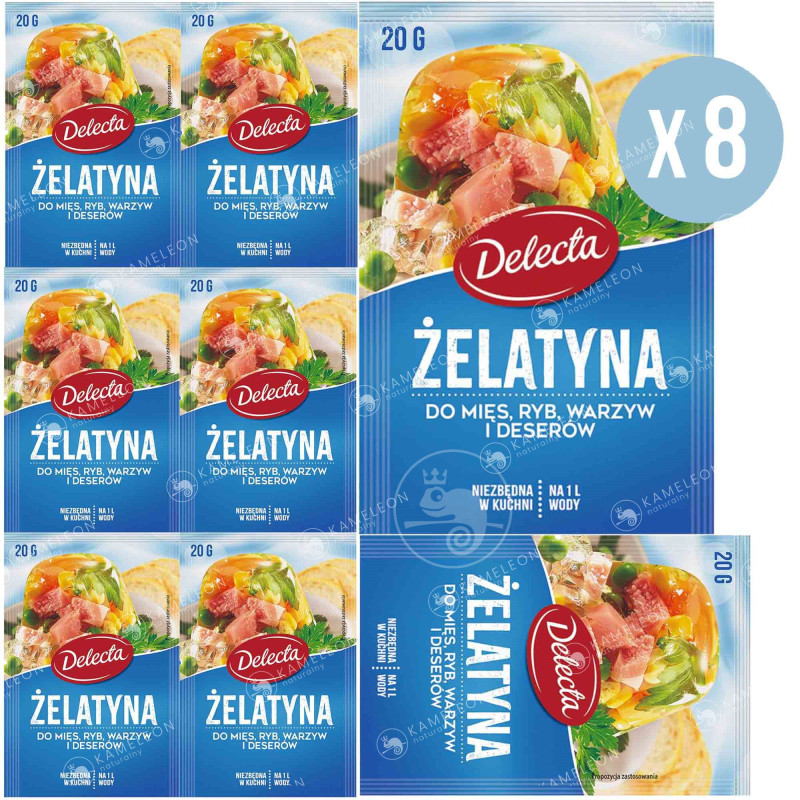 DELECTA ŻELATYNA 20g 8 sztuk 160g 0,16kg