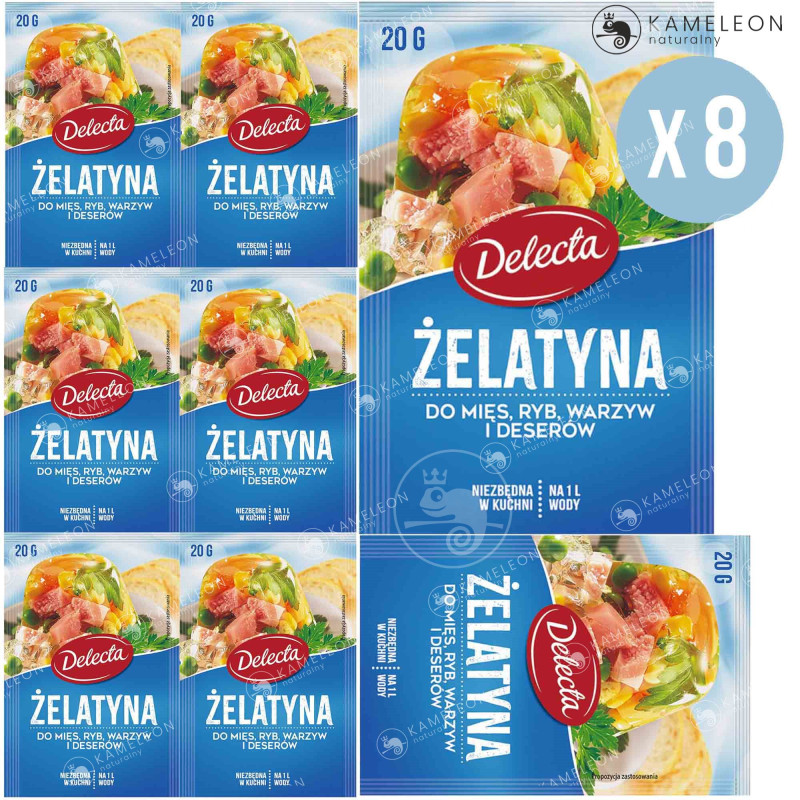 DELECTA ŻELATYNA 20g 8 sztuk 160g 0,16kg