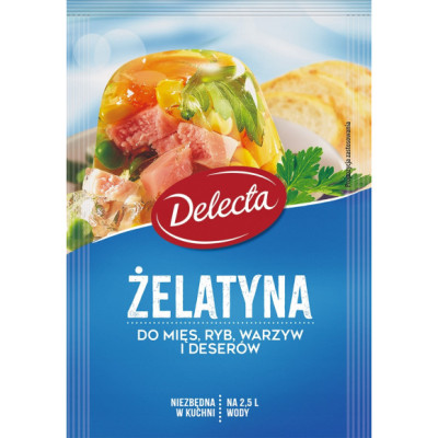 DELECTA ŻELATYNA DO MIĘS WARZYW DESERÓW 50g DUŻE OPAKOWNIE !! na 2,5 L WODY