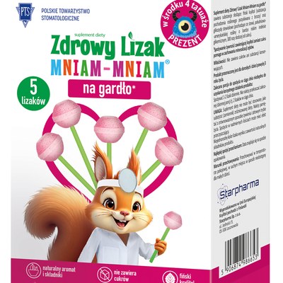 Starpharma ZDROWY LIZAK NA GARDŁO MALINOWY tymianek szałwia
